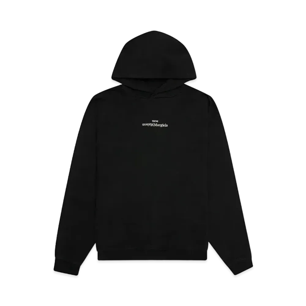 Maison Margiela Upside Down Embroidered Logo Hoodie "Black/White"