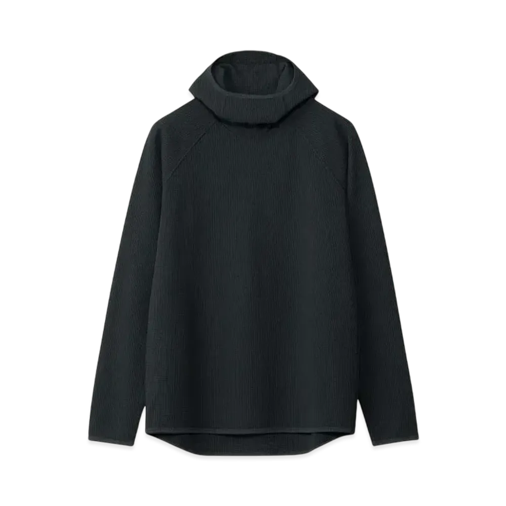 Goldwin Waffle Light Long Sleeve Hoodie (Unisex) "Black"