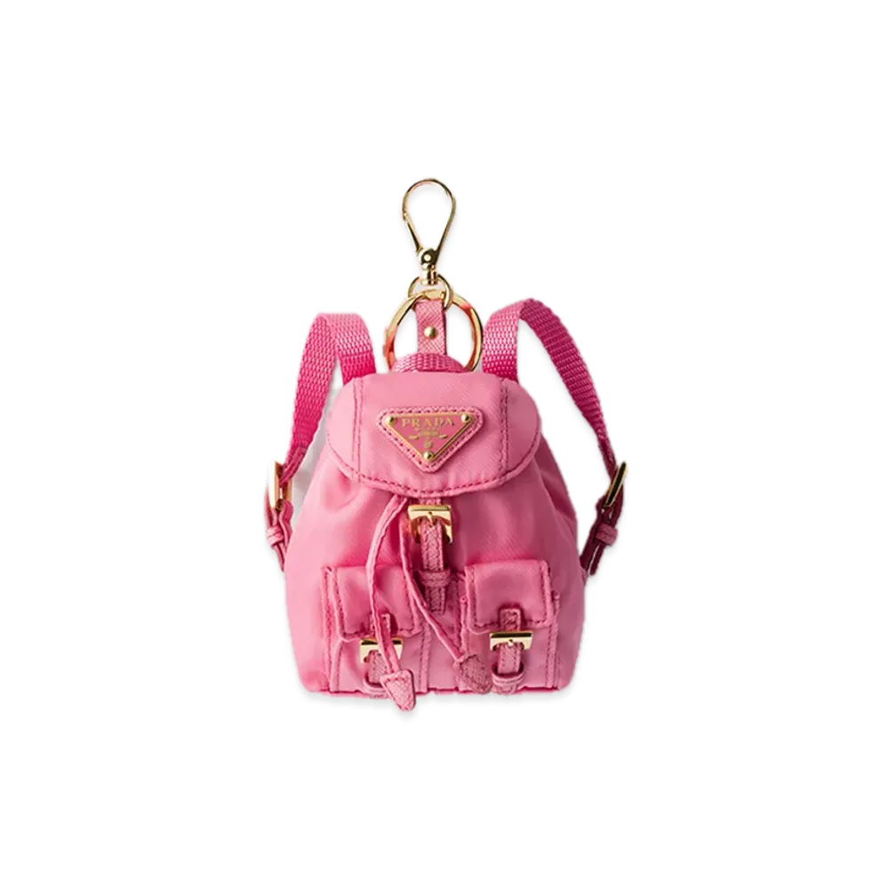 PRADA Mini Icon Re-Nylon Bag Charm "Pink"