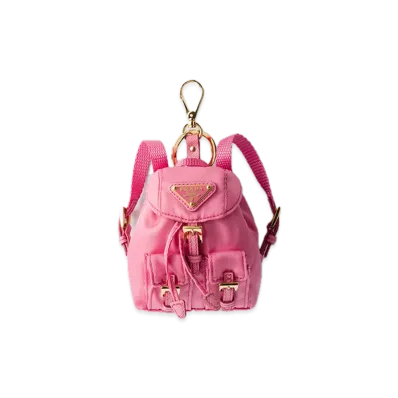 PRADA Mini Icon Re-Nylon Bag Charm "Pink"