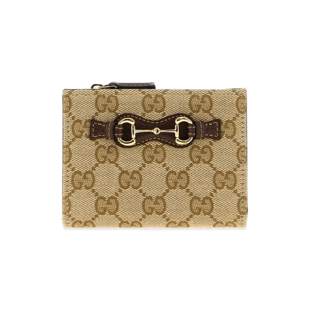 GUCCI Women's Small Wallet With Horsebit "Sand/Brown"