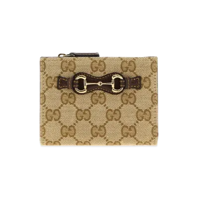 GUCCI Women's Small Wallet With Horsebit "Sand/Brown"