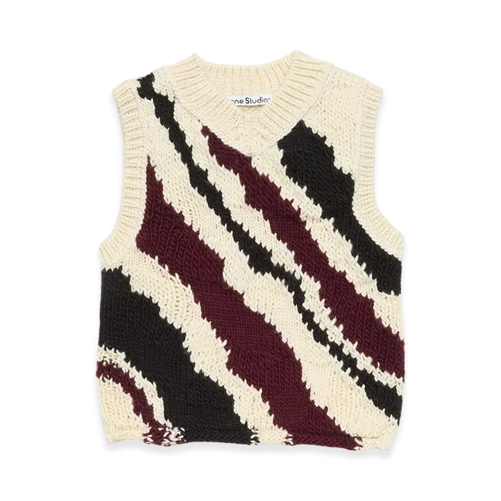Acne Studios Fitted Wool Vest "White Multicolor"