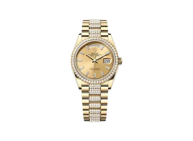 ROLEX Day-Date 36mm Yellow Gold Diamond 128348RBR "Champagne-colour"