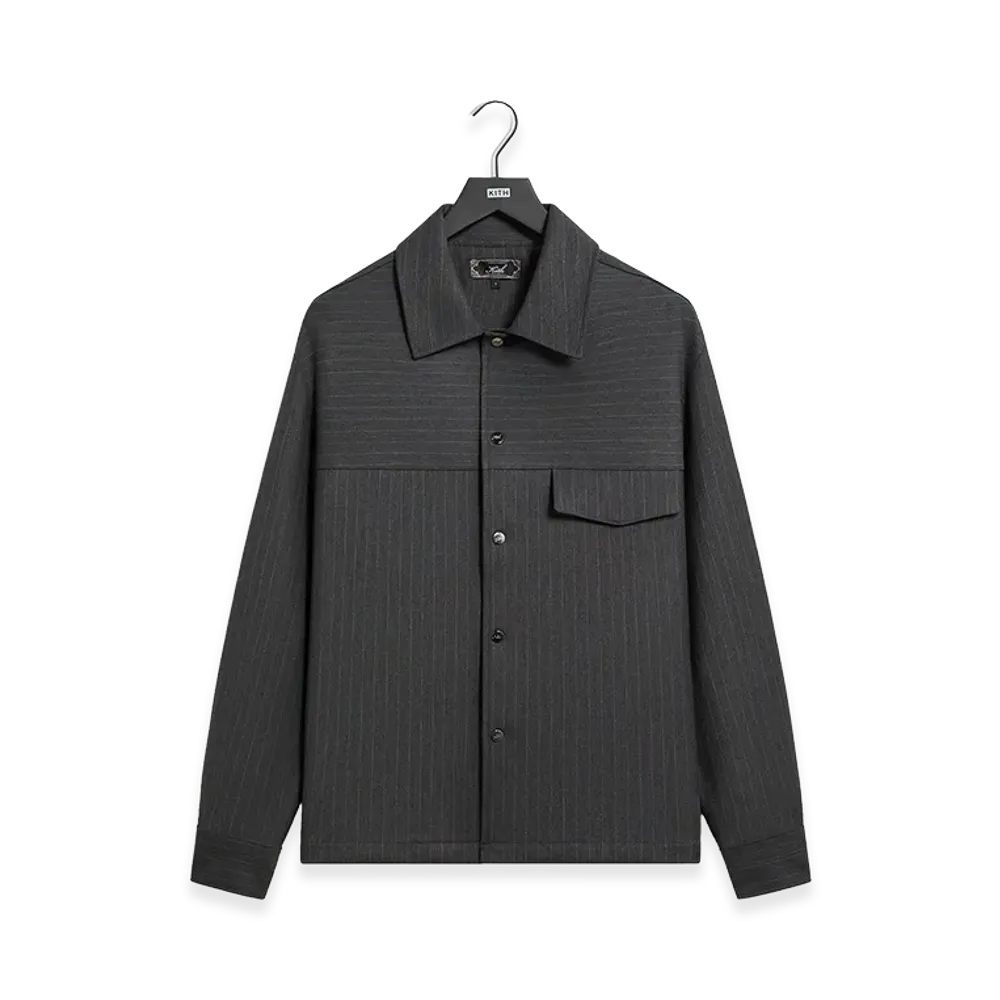 Kith Double Weave Montague Shirt "Dark Heather Grey"
