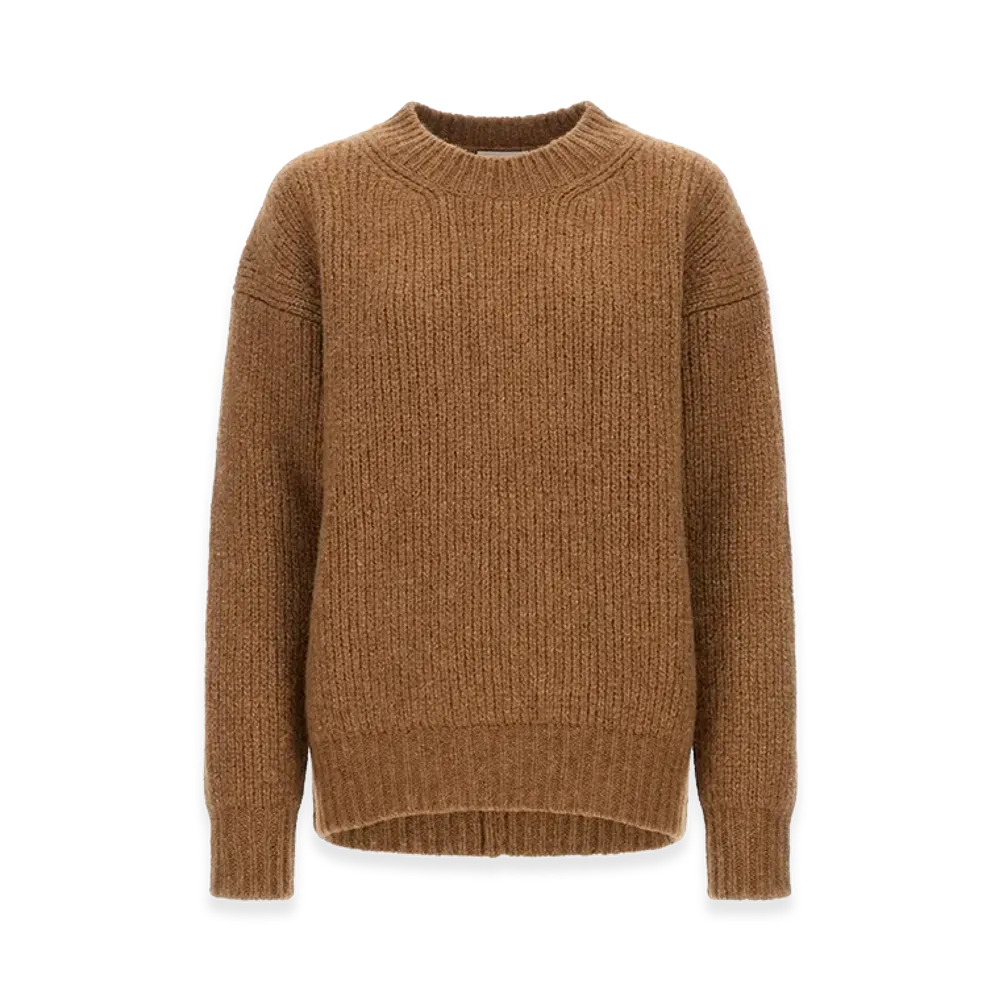 Saint Laurent Women's Thick Knit Pullover "Beige"