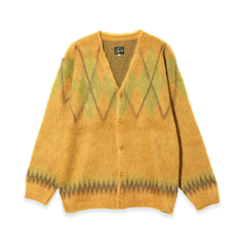 NEEDLES Mohair Cardigan - Argyle "Yellow"