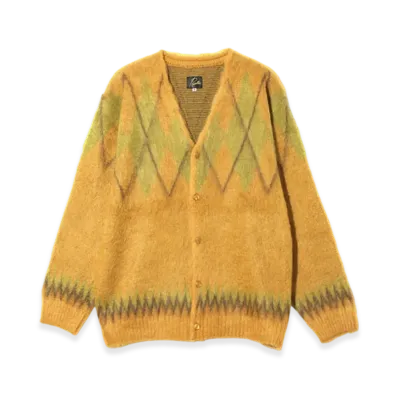 NEEDLES Mohair Cardigan - Argyle "Yellow"
