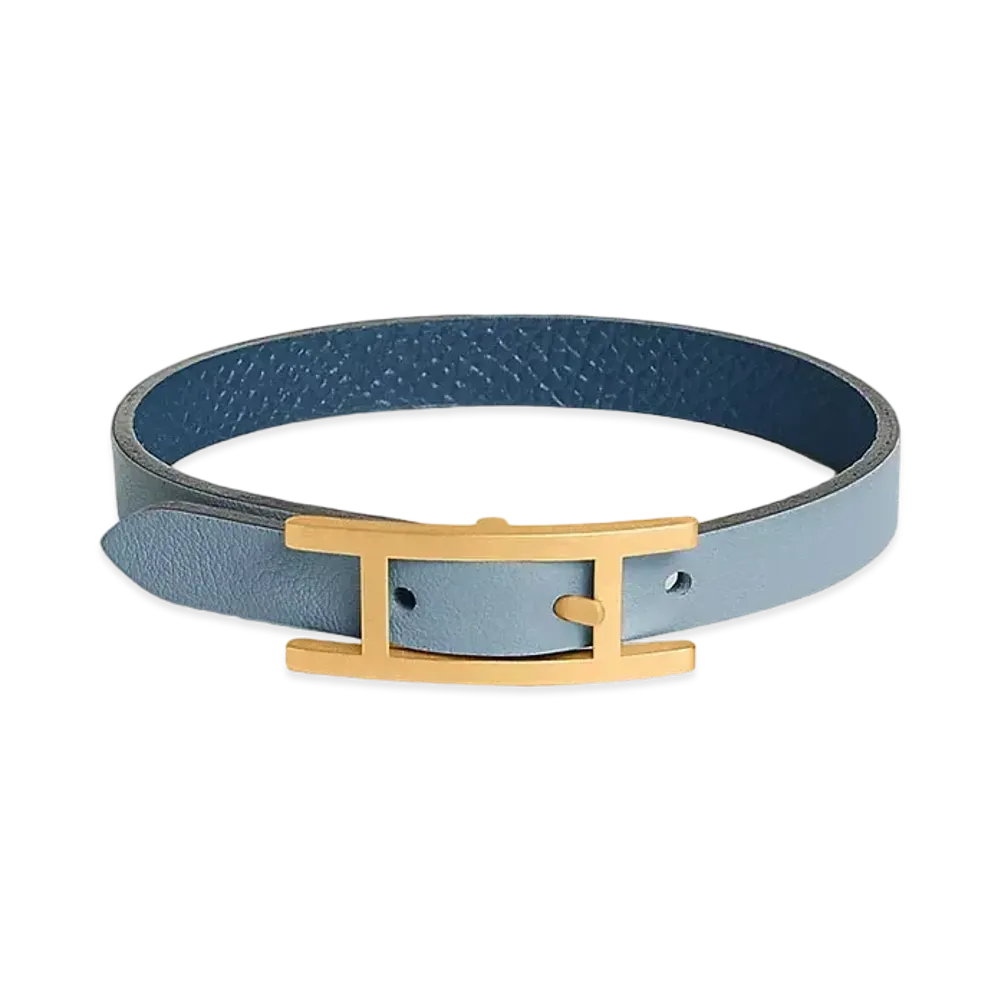Hermes Behapi Bracelet "Bleu Lin/Bleu Navy/Gold"