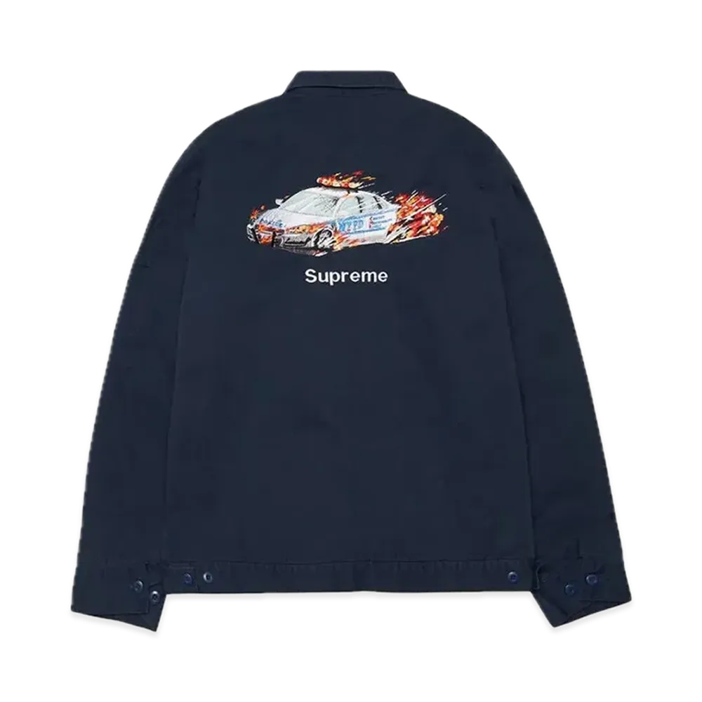 Supreme Cop Car Embroidered Work Jacket "Navy"