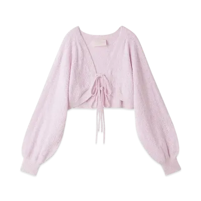 GELATO PIQUE Openwork Cardigan "Pink"