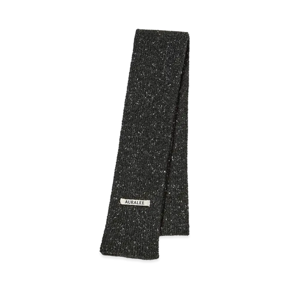 AURALEE Cashmere Nep Knit Stole "Mix Black"