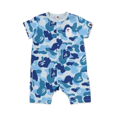 A BATHING APE Kids ABC Camo Ape Head Rompers "Blue"