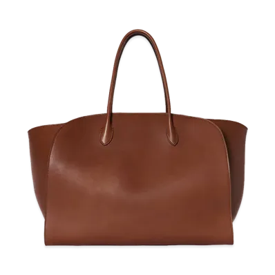 The Row Women's Marlo 17 Leather Tote Bag "New Burgundy"