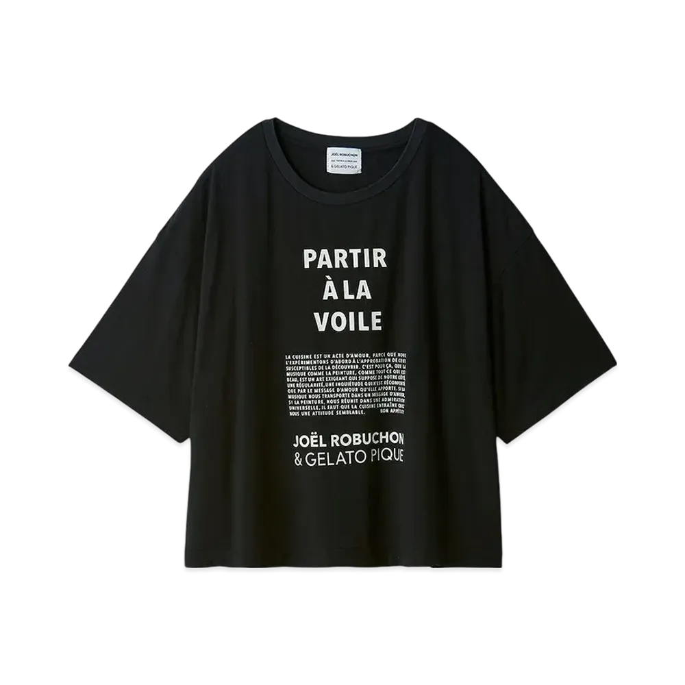 GELATO PIQUE x JOEL ROBUCHON Cool Touch Sensation Cropped One Point Pullover "Black"