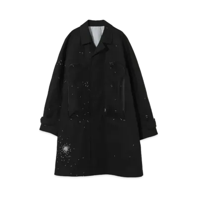 UNDERCOVER Wool Blend Collar Coat "Black"