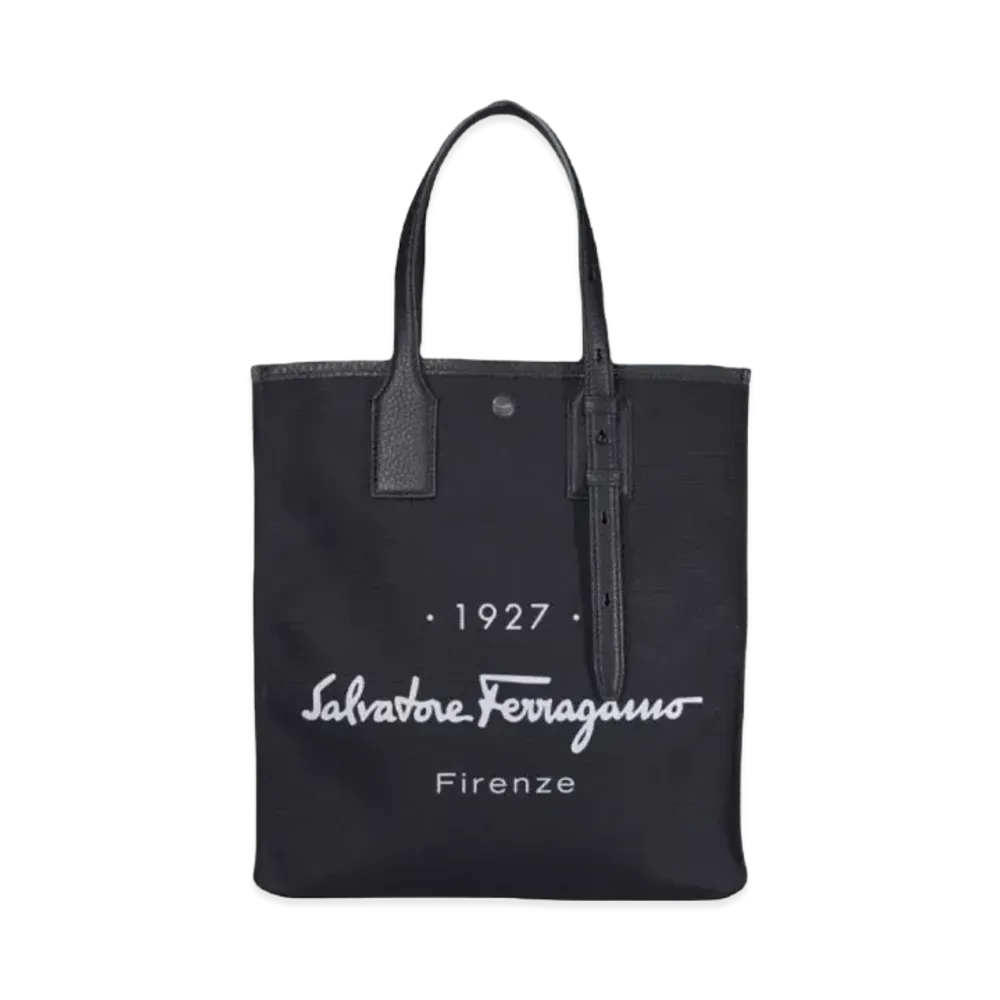 Salvatore Ferragamo Tote Bag "Black/Rhinoceros Grey"