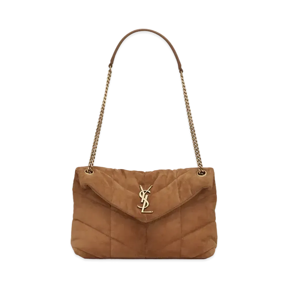 Saint Laurent Loulou Small Bag In Y-Quilted Suede "Cinnamon"