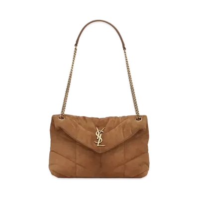 Saint Laurent Loulou Small Bag In Y-Quilted Suede "Cinnamon"