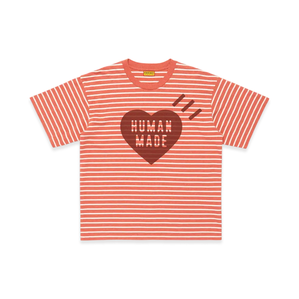 HUMAN MADE Heart Striped T-Shirt "Red"