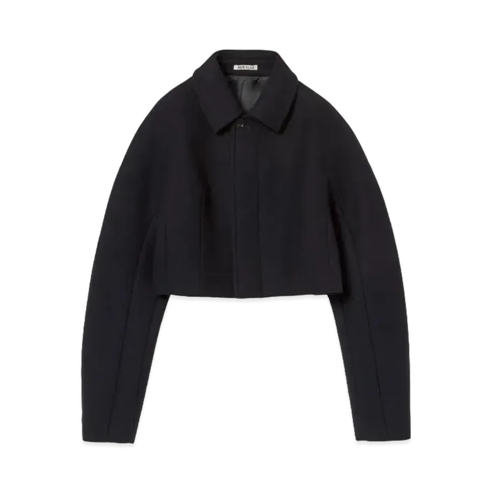 AURALEE Sponge Wool Melton Short Blouson "Dark Navy"