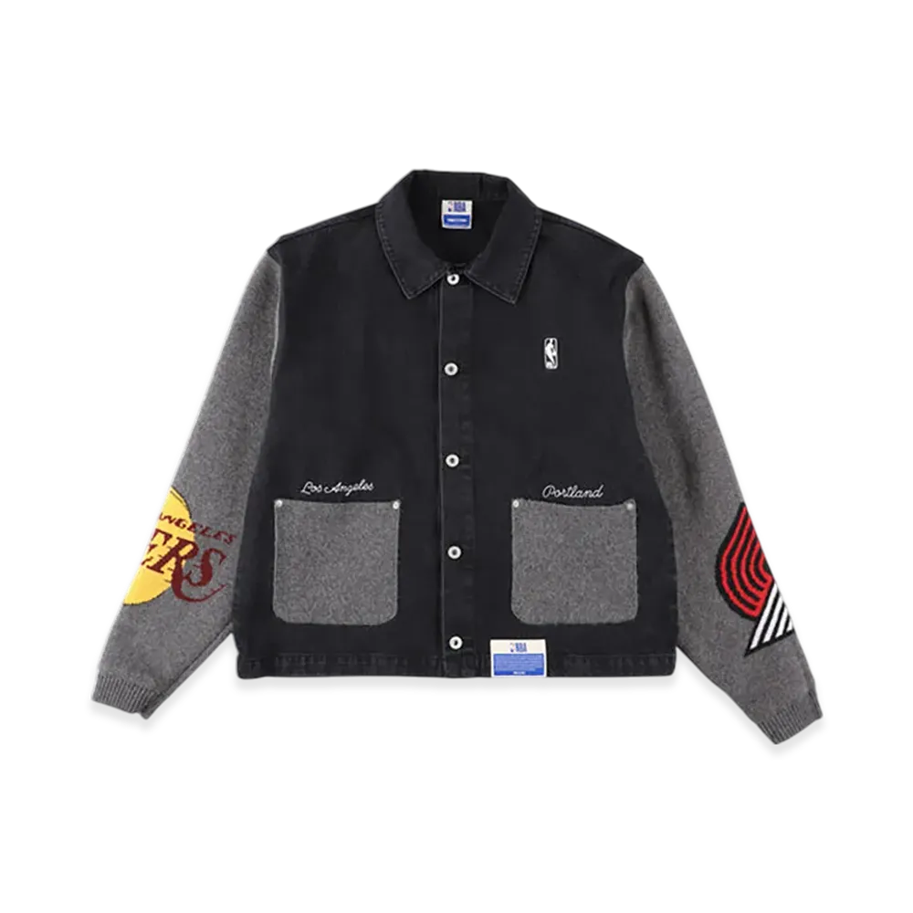 WIND AND SEA x NBA Jacquard Knit Combo Jacket "Lakers Blazers"