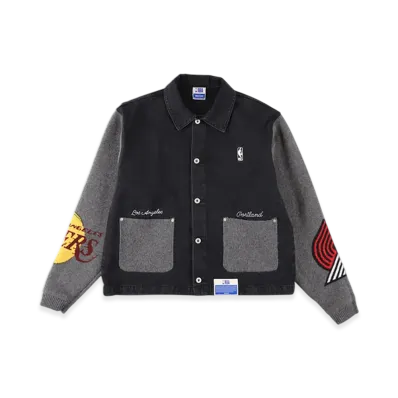 WIND AND SEA x NBA Jacquard Knit Combo Jacket "Lakers Blazers"