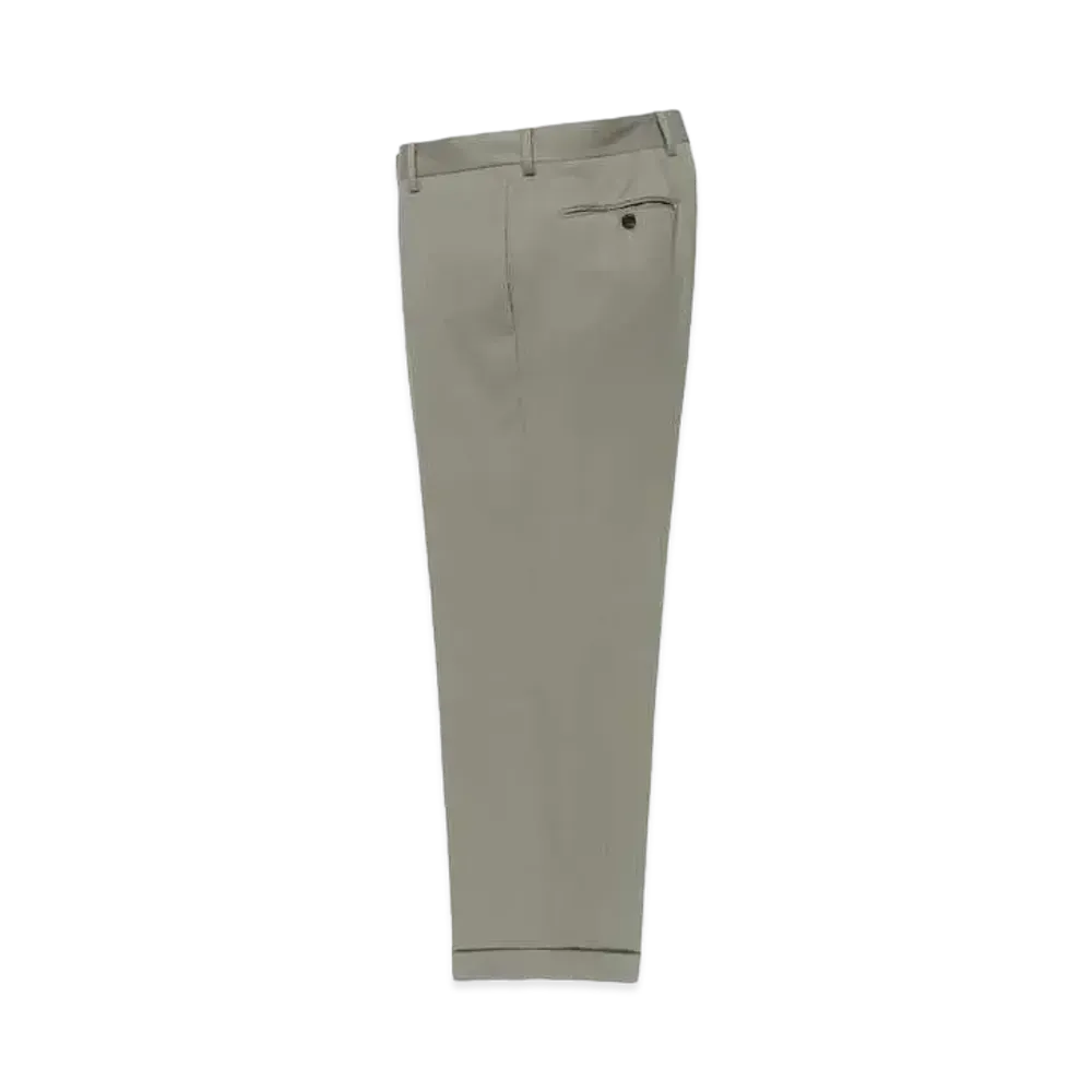 WACKO MARIA DORMEUIL / Pleated Trousers (Type-2) , Straight Trousers "Smokey Green"