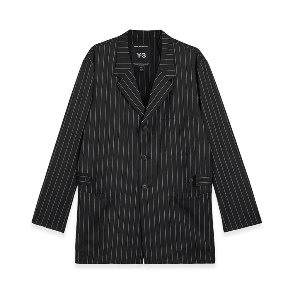 Y-3 Pinstripe Refined Wool Chore Coat "Black"