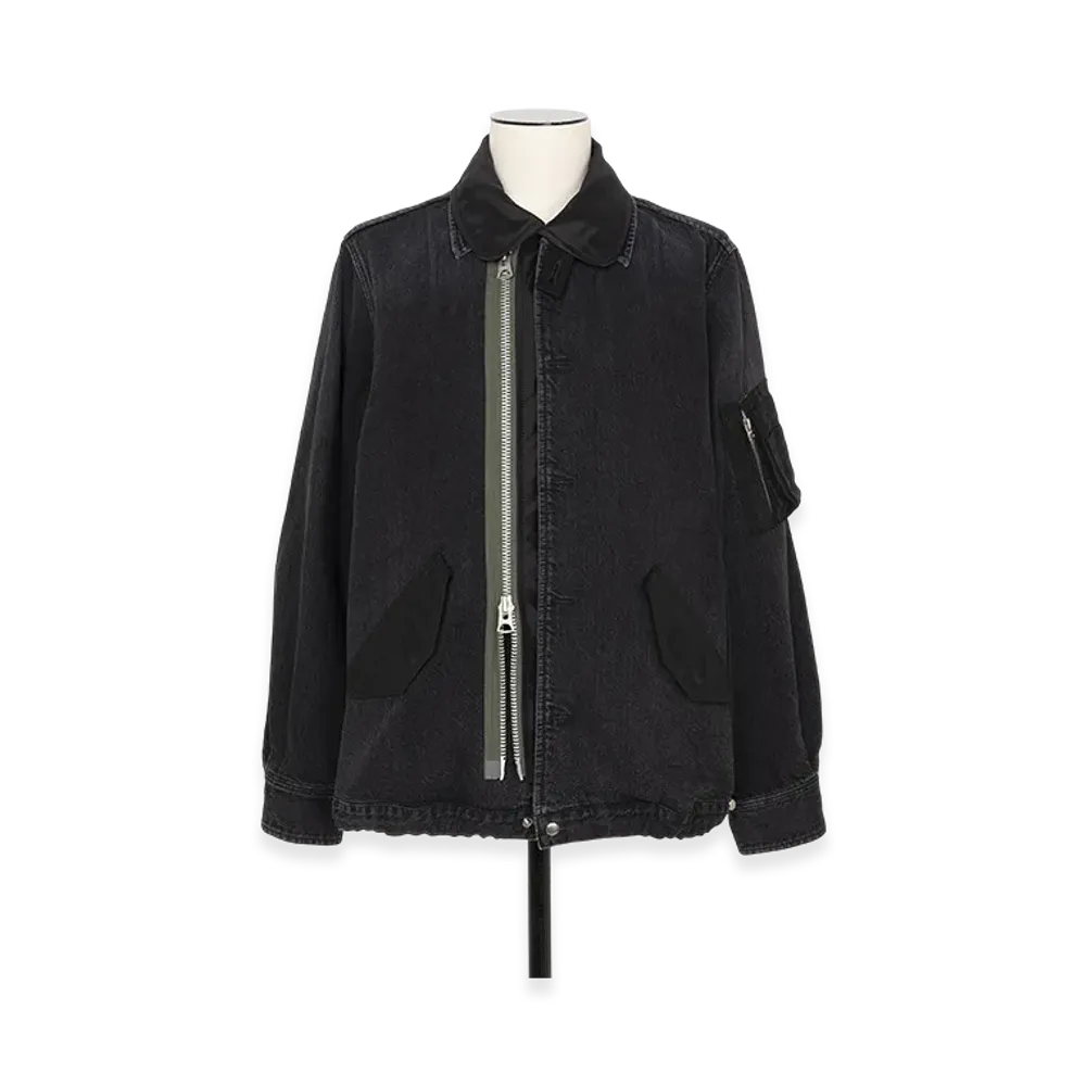 sacai Denim x Nylon Twill Blouson "Black"