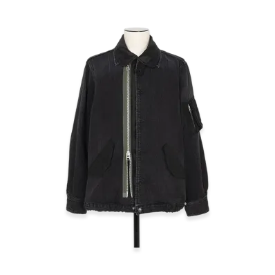sacai Denim x Nylon Twill Blouson "Black"