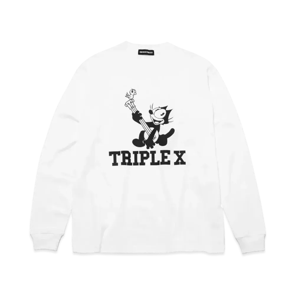 GOD SELECTION XXX LONG SLEEVE T-SHIRT GX-A22-FELT-01 "White"