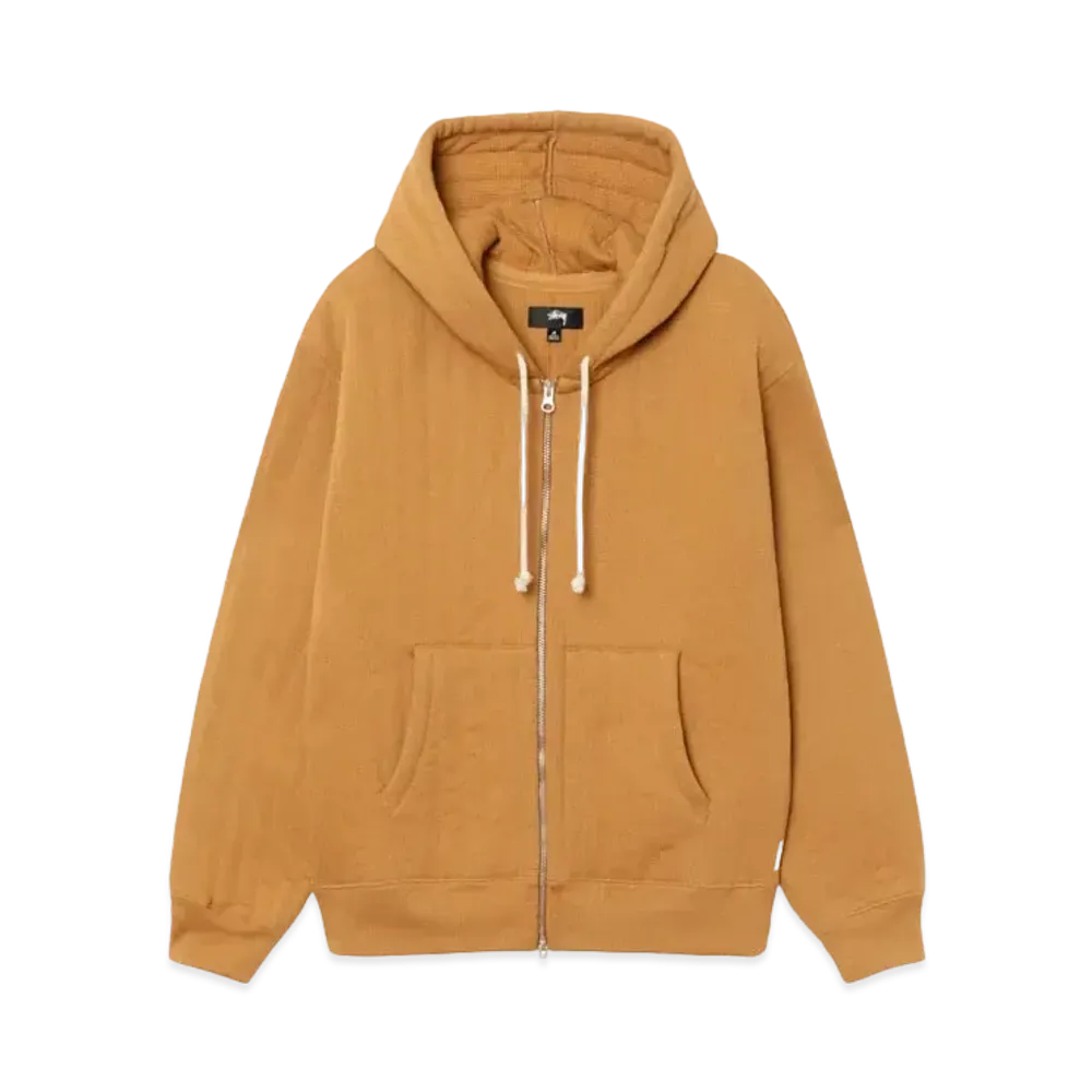 Stussy Vertical Quilted Zip Hoodie "Tan"