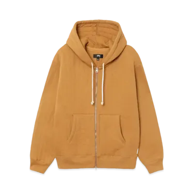 Stussy Vertical Quilted Zip Hoodie "Tan"