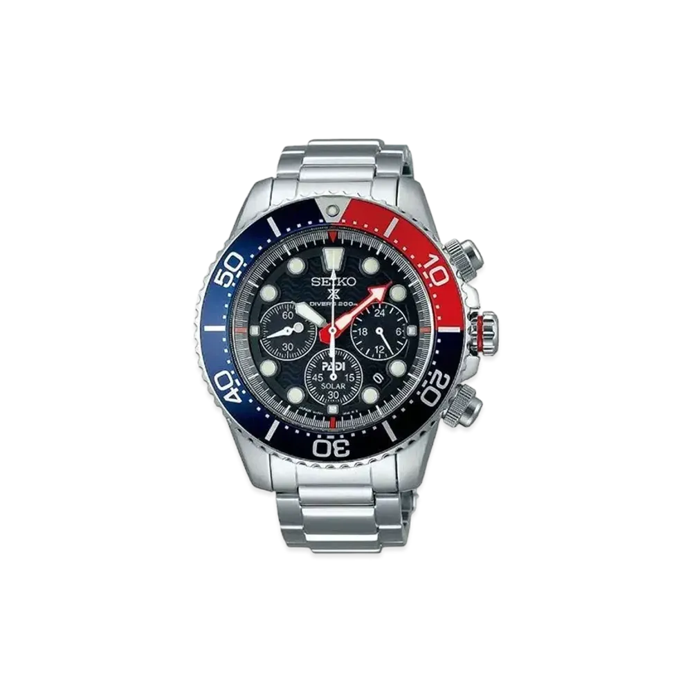 SEIKO Prospex Diver Scuba Solar Chrono Divers PADI Limited Model "Black" SBDL051