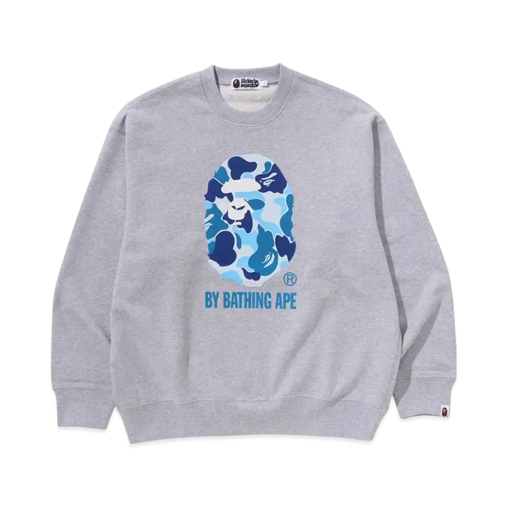 A BATHING APE ABC Camo Ape Head Relax Fit Crewneck Sweatshirt "Gray"