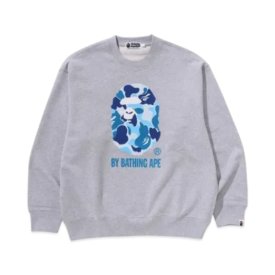 A BATHING APE ABC Camo Ape Head Relax Fit Crewneck Sweatshirt "Gray"