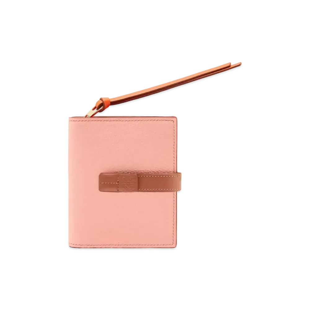 LOEWE Compact Zip Wallet In Soft Grained Calfskin "Blossom/Tan"