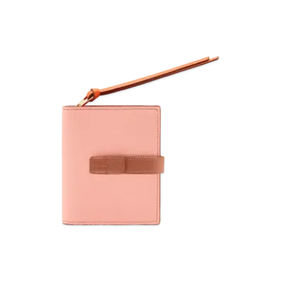 LOEWE Compact Zip Wallet In Soft Grained Calfskin "Blossom/Tan"