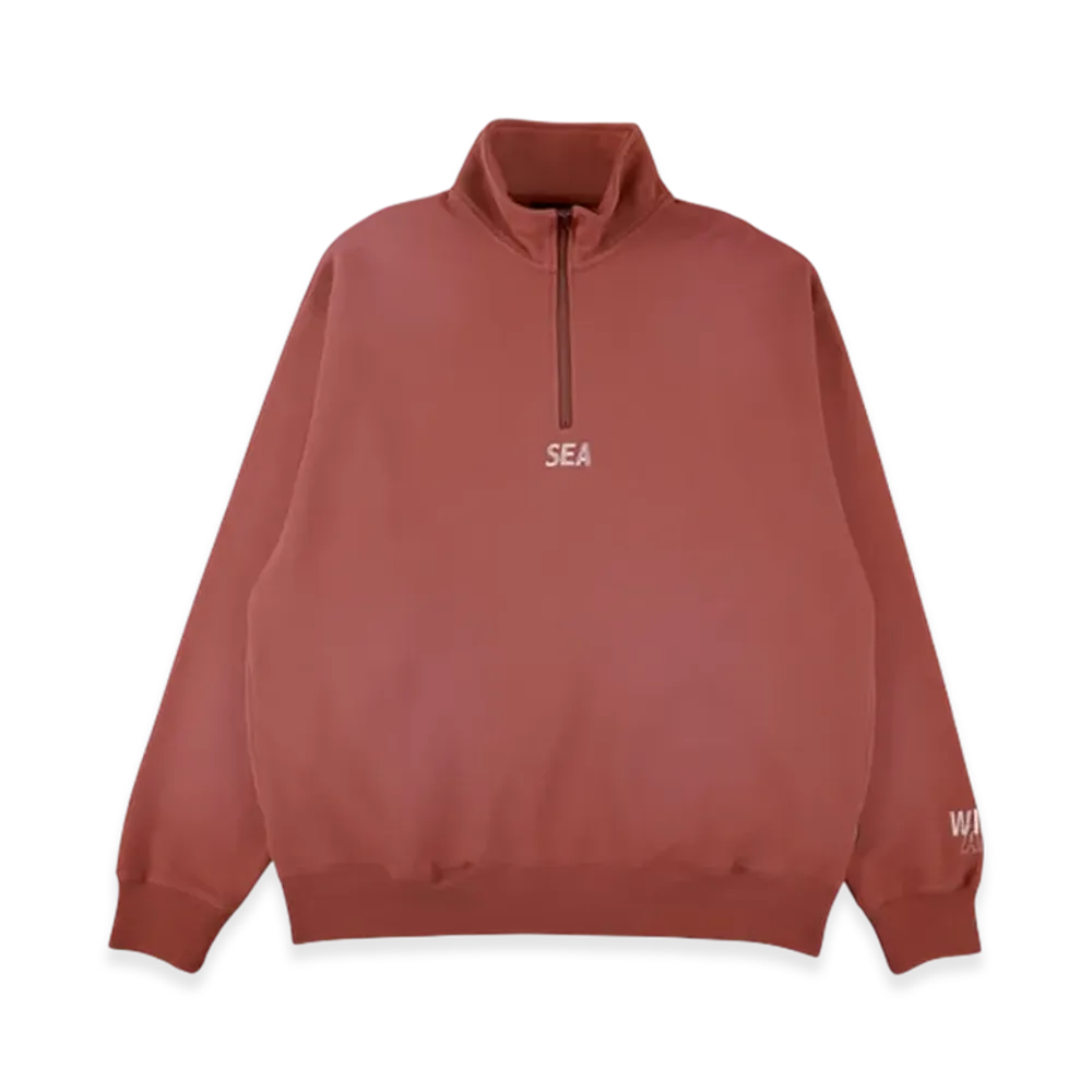 WIND AND SEA Sulfur Dyeing Logo Half Zip Sweatshirt "Red"