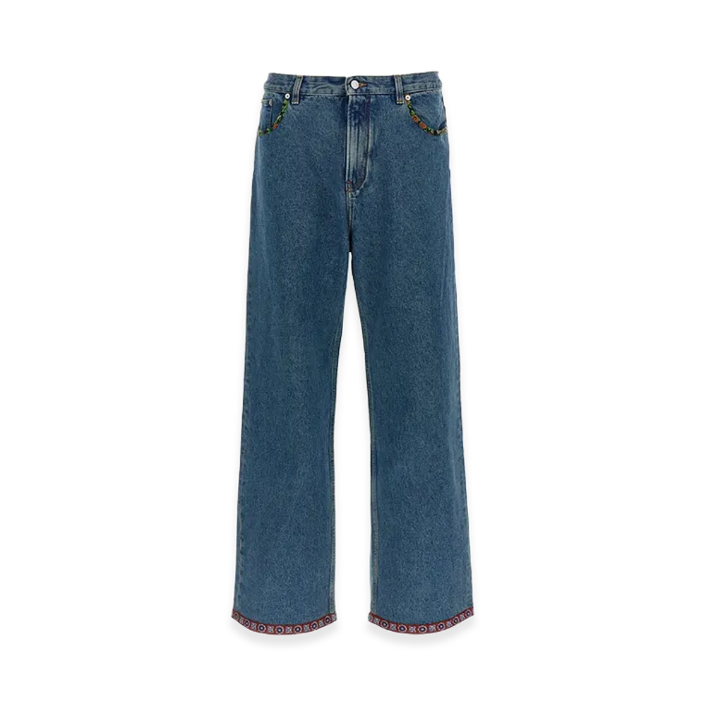 Valentino Garavani Floral Insert Jeans "Blue"