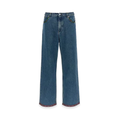 Valentino Garavani Floral Insert Jeans "Blue"