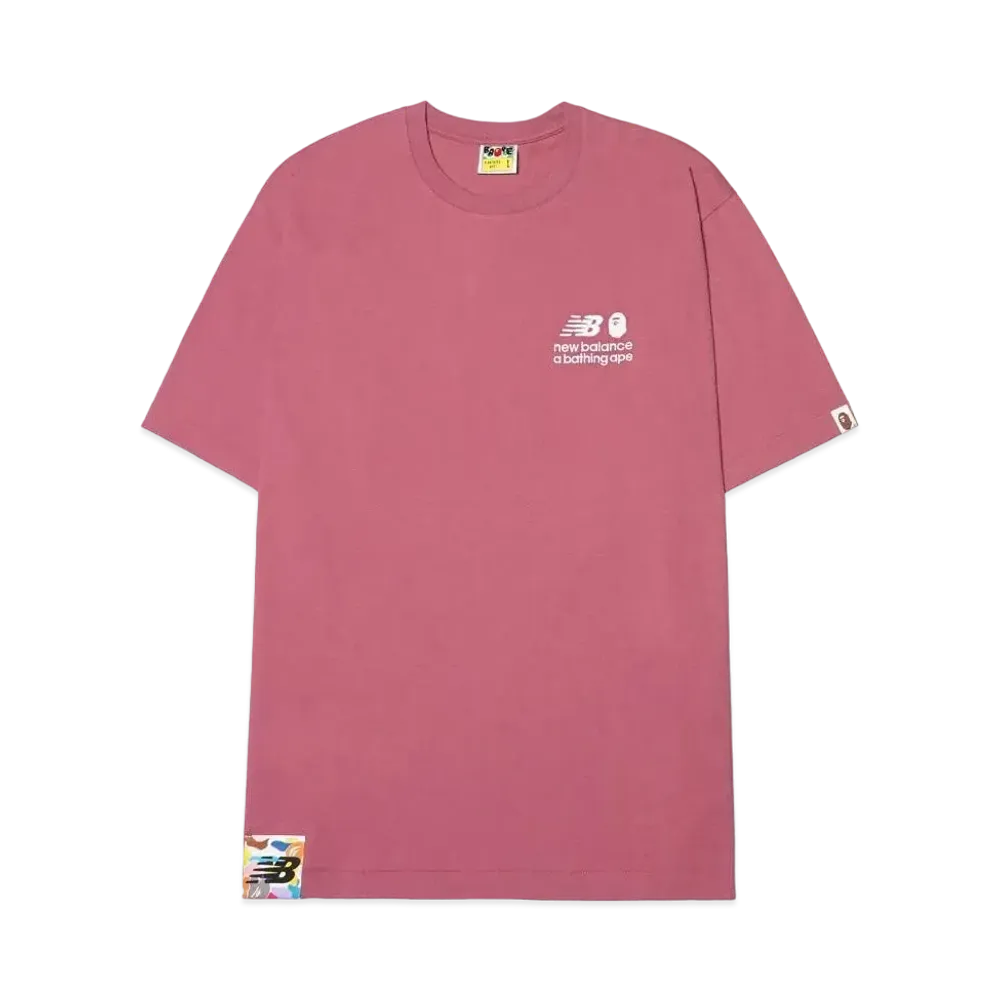 A BATHING APE x NEW BALANCE APE HEAD RELAXED FIT TEE "Red"