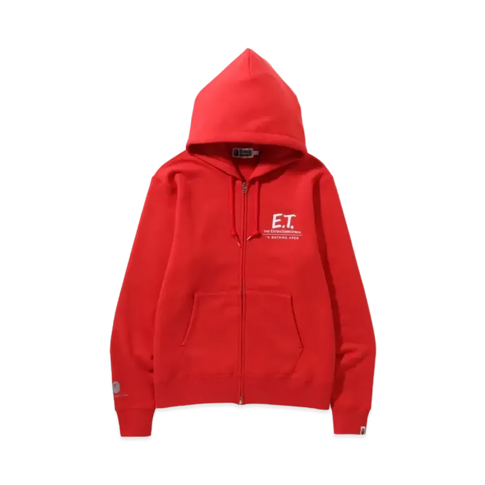 A BATHING APE x E.T. APE HEAD ZIP HOODIE "Red"