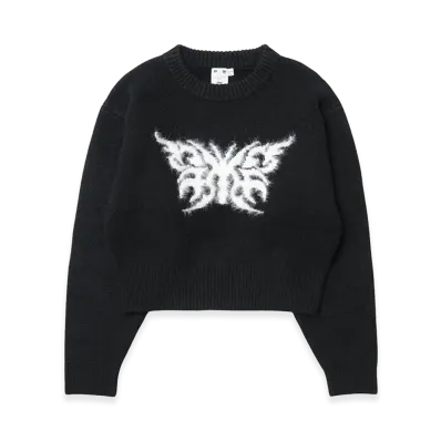 X-Girl Women's Tribal Butterfly Knit Top "Black"