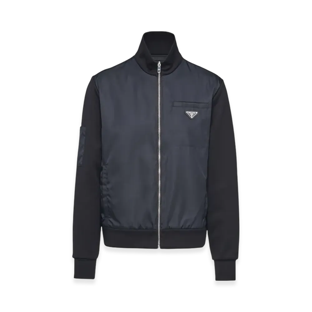 PRADA Sweatshirt with Re-Nylon Details "Black/Black"