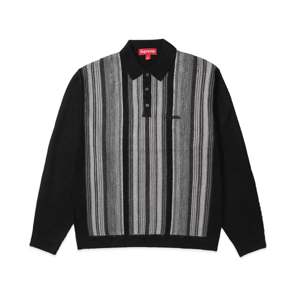 Supreme Multi Stripe Polo Sweater "Black"