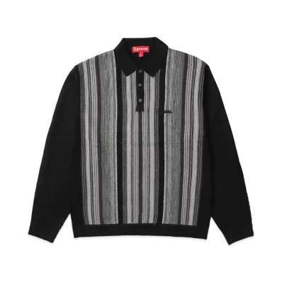 Supreme Multi Stripe Polo Sweater "Black"