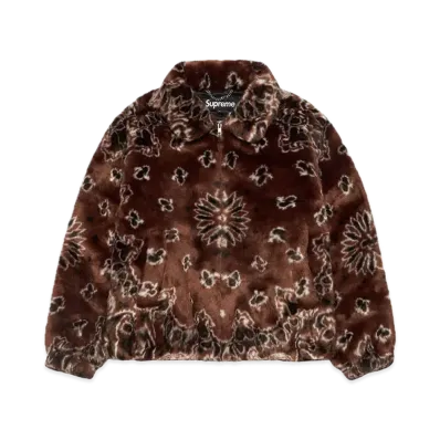 Supreme Bandana Faux Fur Bomber Jacket "Brown"