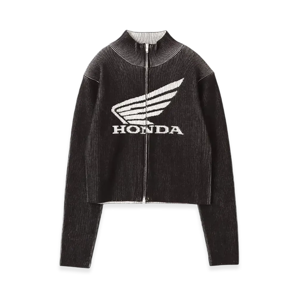 atmos pink x HONDA Zip Up Knit Cardigan "Gray"